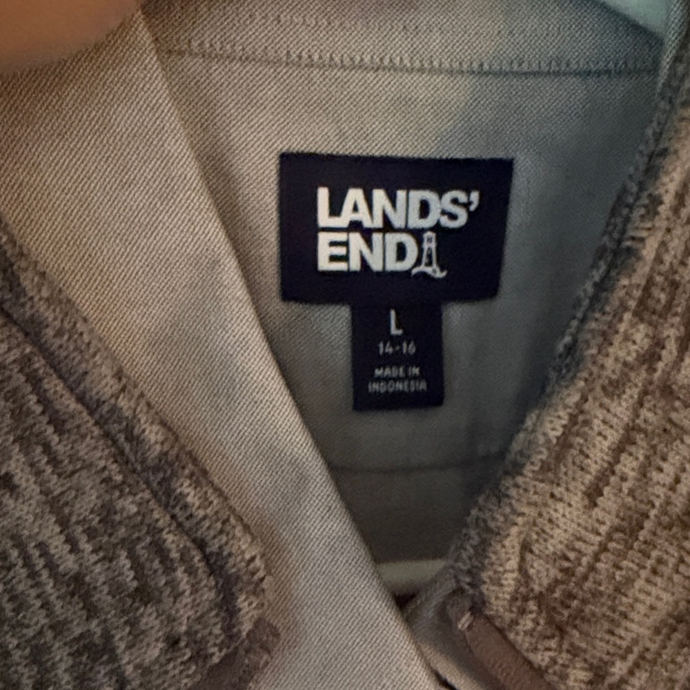 Lands' End women’s Oxford and fleece vest